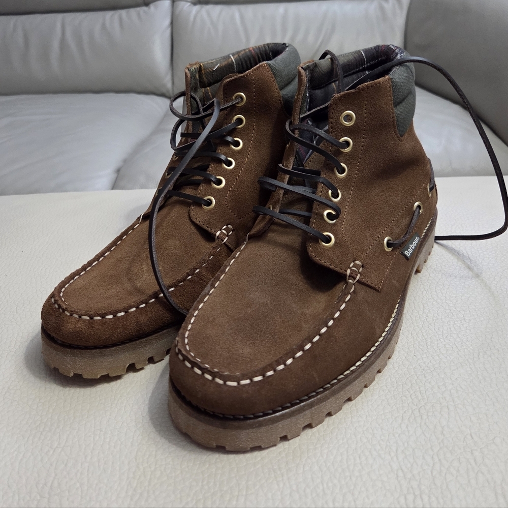 Barbour Men's Suede Tiller Moccasin Boots -Made In Portugal- UK 9/US 10/EU 43